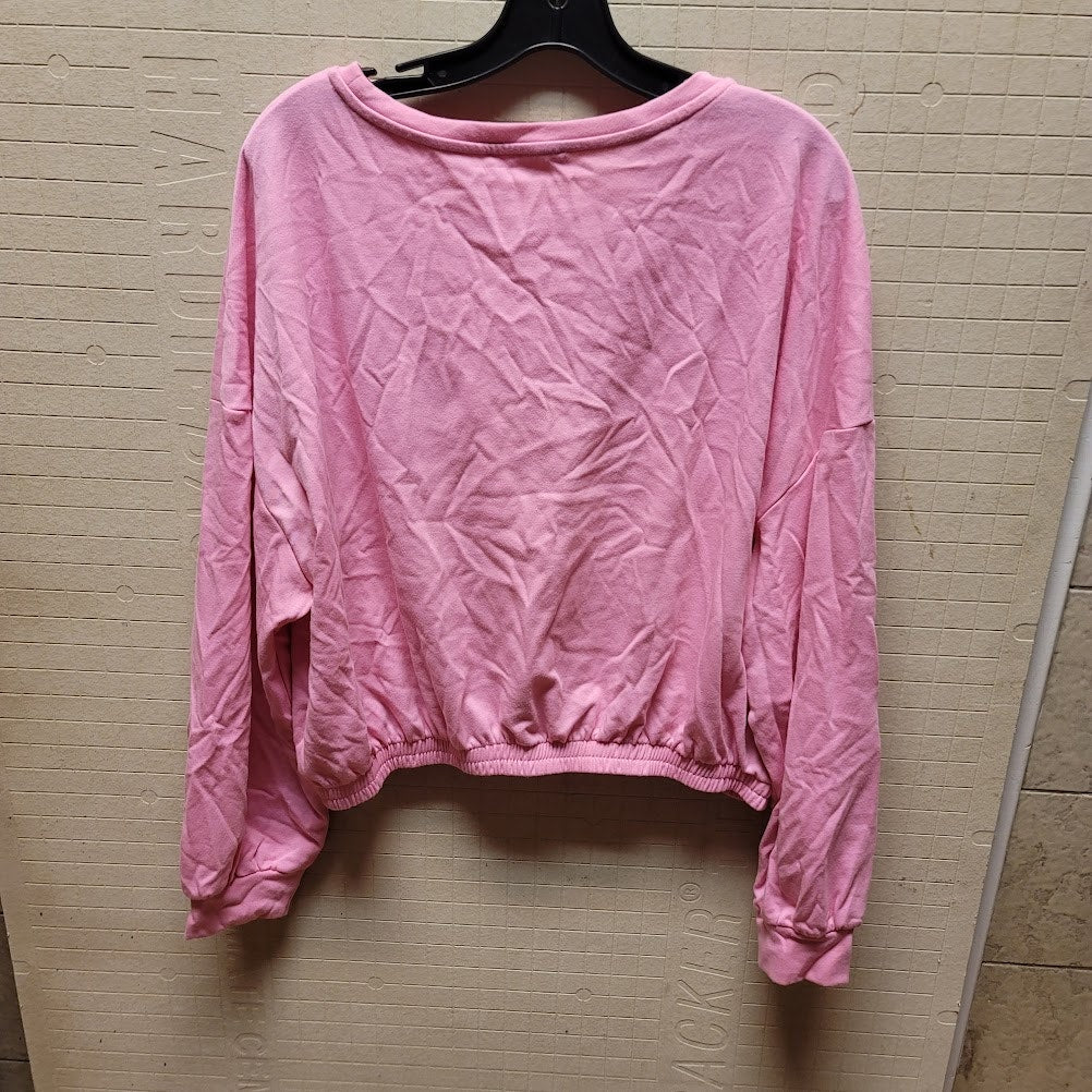 Elodie Pink Size XL Sweatshirt Elastic Waist Cuffs cotton blend crewneck casual