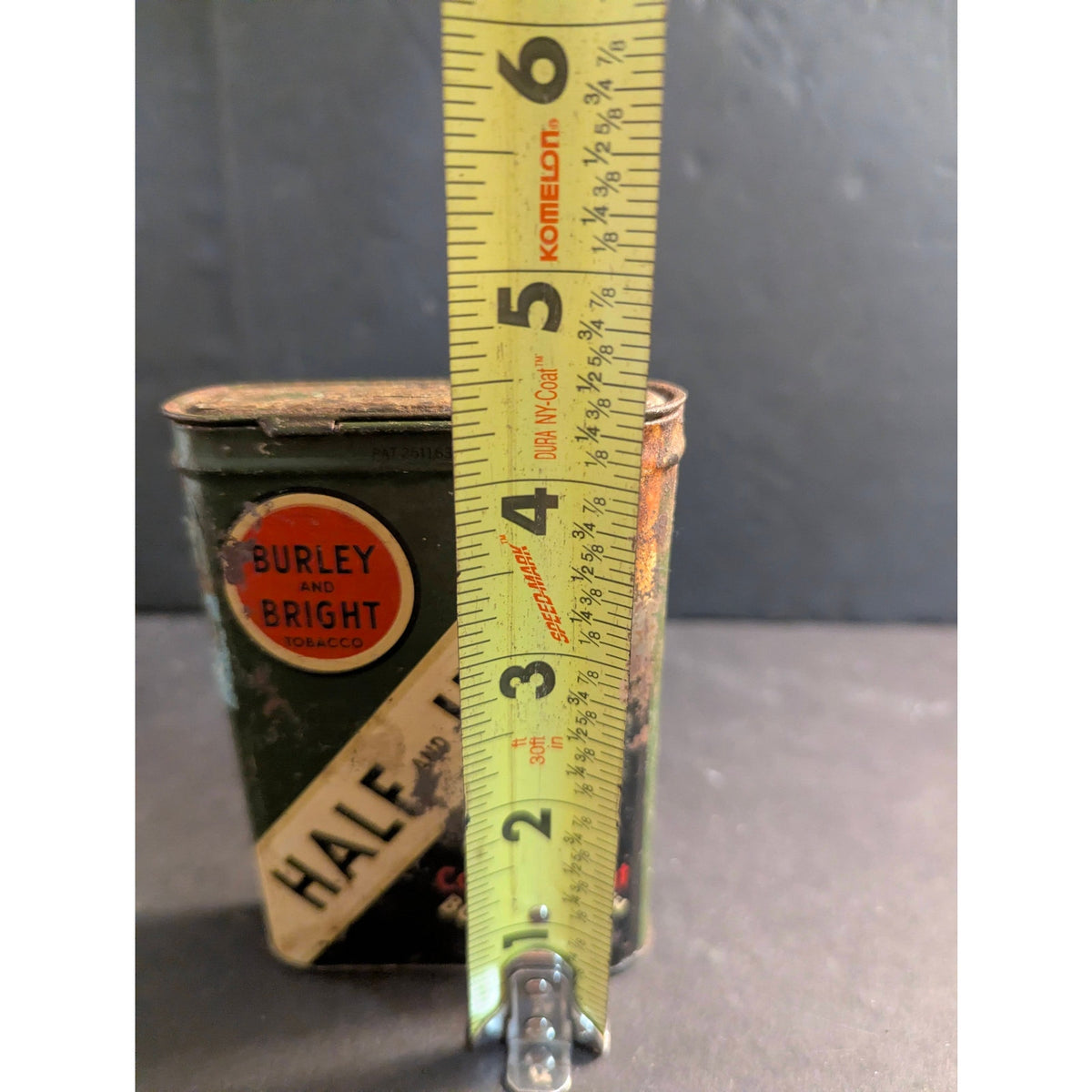 Vintage Half and Half Tobacco Pocket Tin Empty Flip Lid container Man Cave Prop