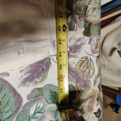 New York Studio Vintage 100% Silk Cream Midi Pencil Skirt Button Pockets Small