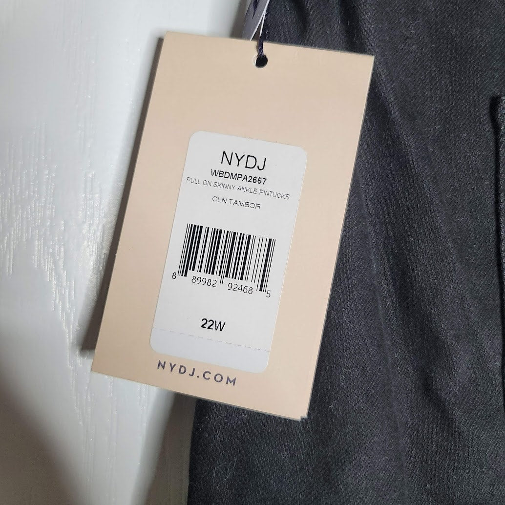 NYDJ Pull on Skinny Ankle Pintucks Size 22W women's PLUS Jeans Tambor
