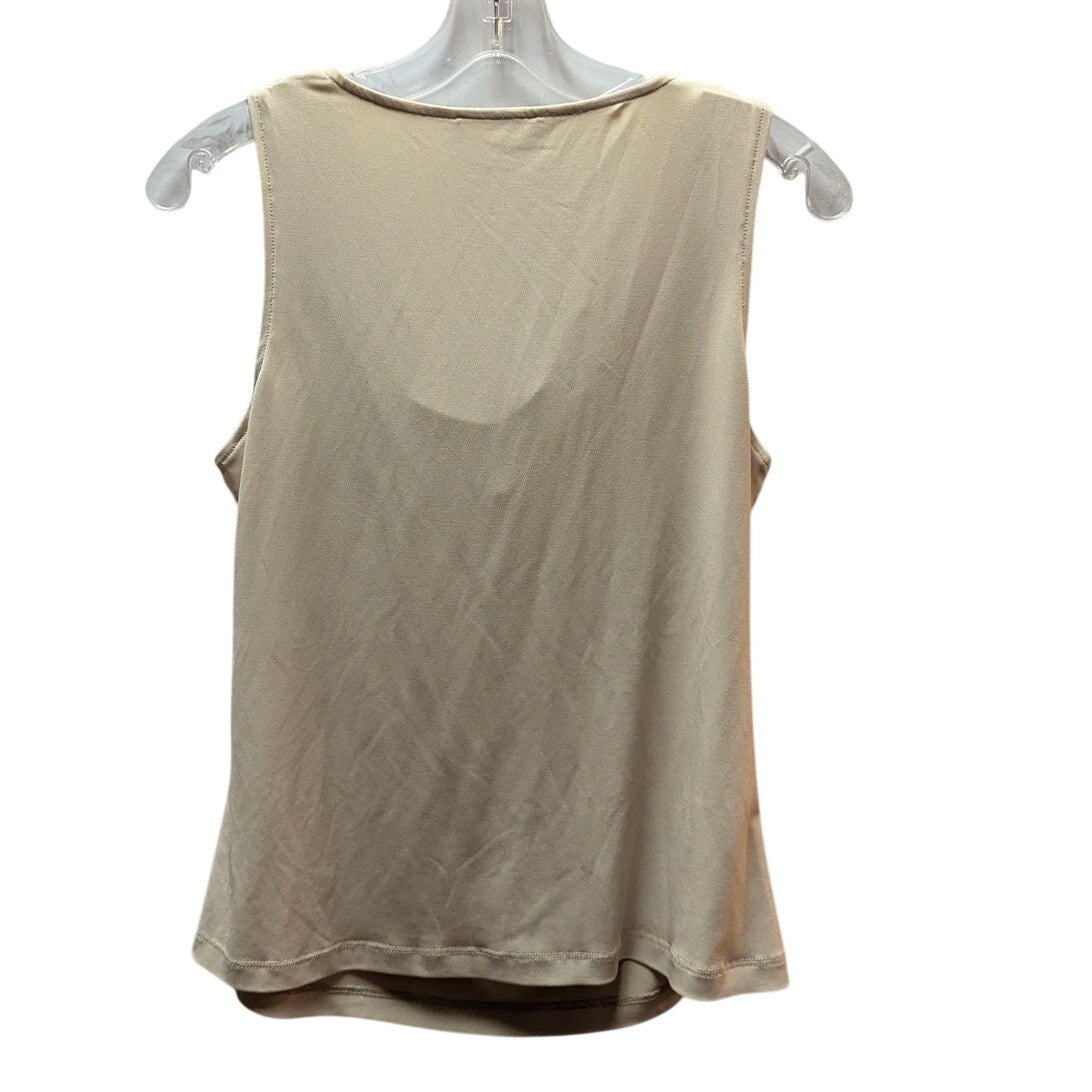 Calvin Klein Beige Cowl Neck Sleeveless Blouse Top Size Small