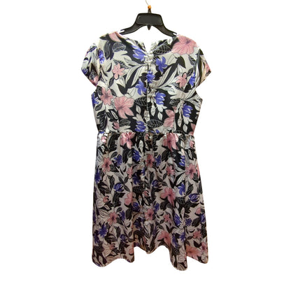 EY Boutique Women's Floral Cap Sleeve Lined Dress Size 16 Summer Garden party