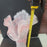 Murano art glass large vase End-of-day Slag White Pink Handkerchief Ruffle
