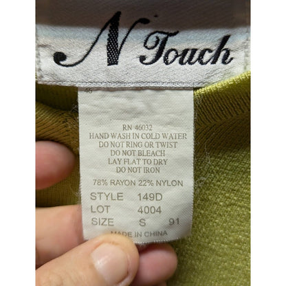 N Touch Yellow long sleeve elastic waist detail casual stretch SMALL style 149D