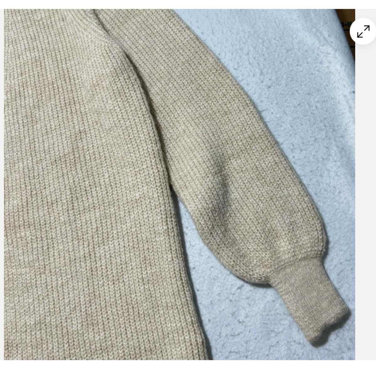 Topshop Women’s XS (0-2) Oversized Wool Blend Beige Cardigan Knit Sweater NEW