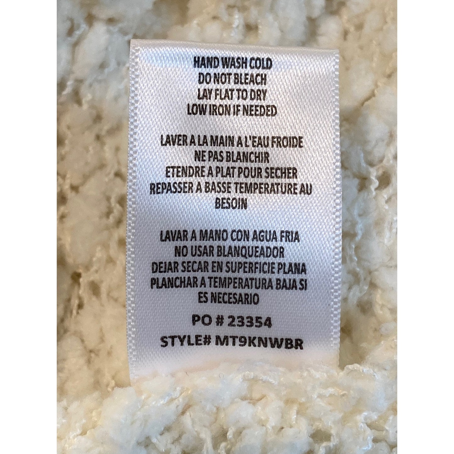 Bobeau Pullover Boucle Popcorn Cowl Neck Sweater Sz LARGE in Winter White NWT