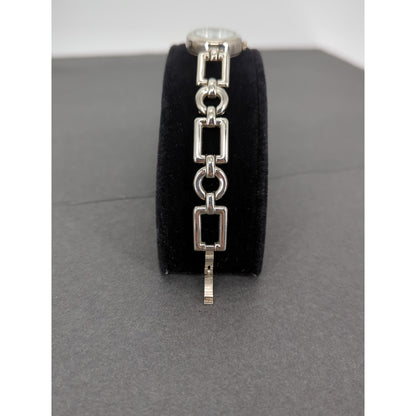 Vintage Times Square Geometric Bracelet Watch Silver Needs battery