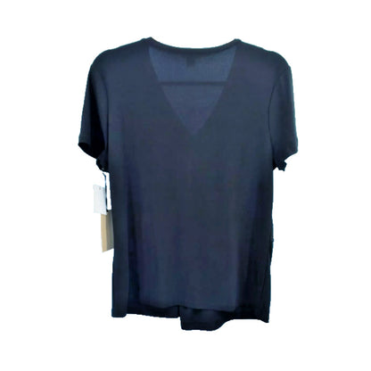 Halogen Womens Black Short Sleeve Twist Front Peplum Shirt Plus Size XXL new