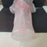 Murano art glass large vase End-of-day Slag White Pink Handkerchief Ruffle