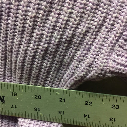 Melloday Pullover Sweater Two Pocket Wool Blend Purple NEW Large Lilac CHUNKY