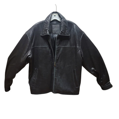 Vintage 80s black Excelled Leather Coat Jacket Men Large SOFT like butter BIKER