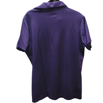 Port Authority Purple Bowling Womens Logo Performance Polo Shirt Retro Large