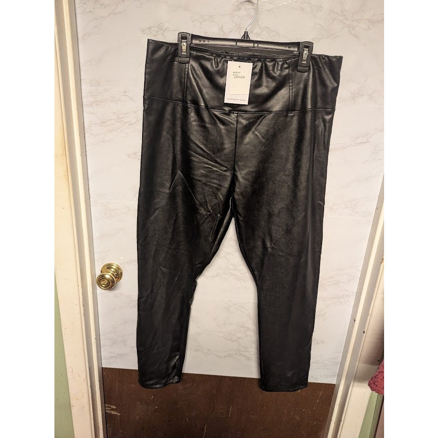 NEW Fourteenth Place Pull Up High waist Faux Leather Pants Size 2XL black ankle