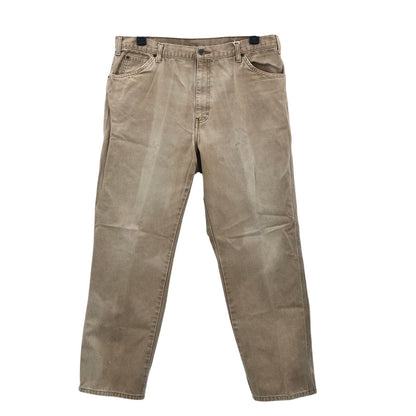 Dickies Straight Leg Khaki Work Pants Button & Zip Fly Tan 38 X 32