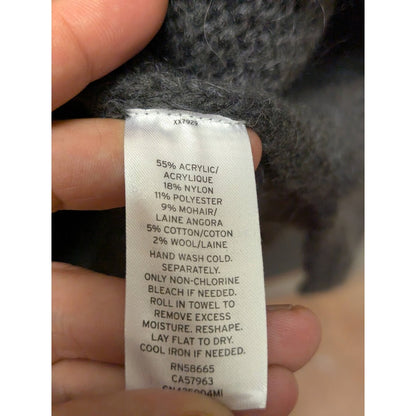 Caslon Mixed Knit Mock Neck Striped Nordic Style Sweater Size XL Gray Multicolor