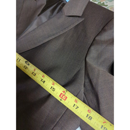 Antonio Melani Brown Cropped Pick Stitch Bolero Jacket Wool Blend Career Shrug 8