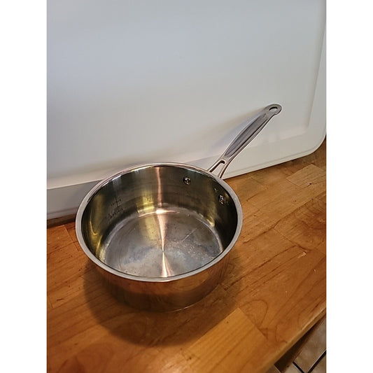 Cuisinart 2qt, 8" x 3.5" STAINLESS POT PAN SAUCEPAN (NO LID) #719-18G NICE Clean
