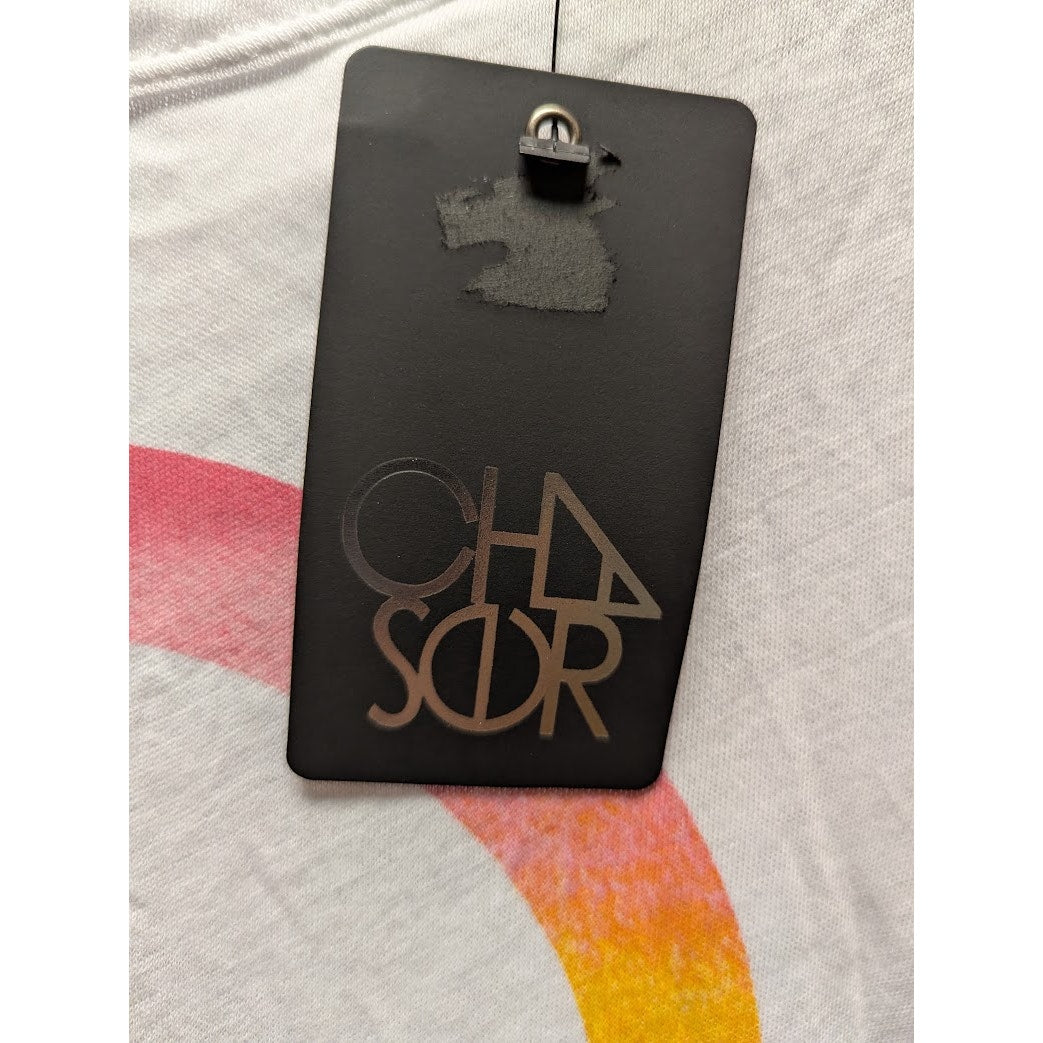 Chasor cotton Tshirt Size XS short sleeve graphic Tee rainbow Peace Sign NEW