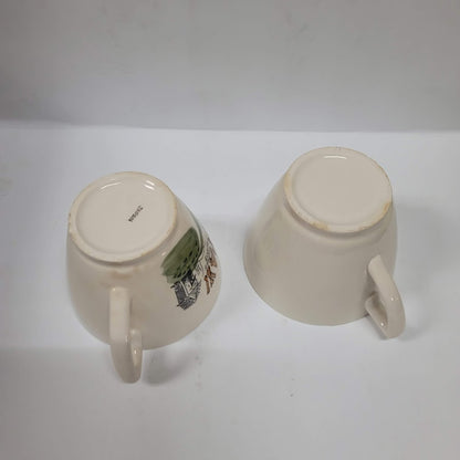Pair of vintage Japan Maw and Paw Country Hillbilly coffee tea cups mugs large