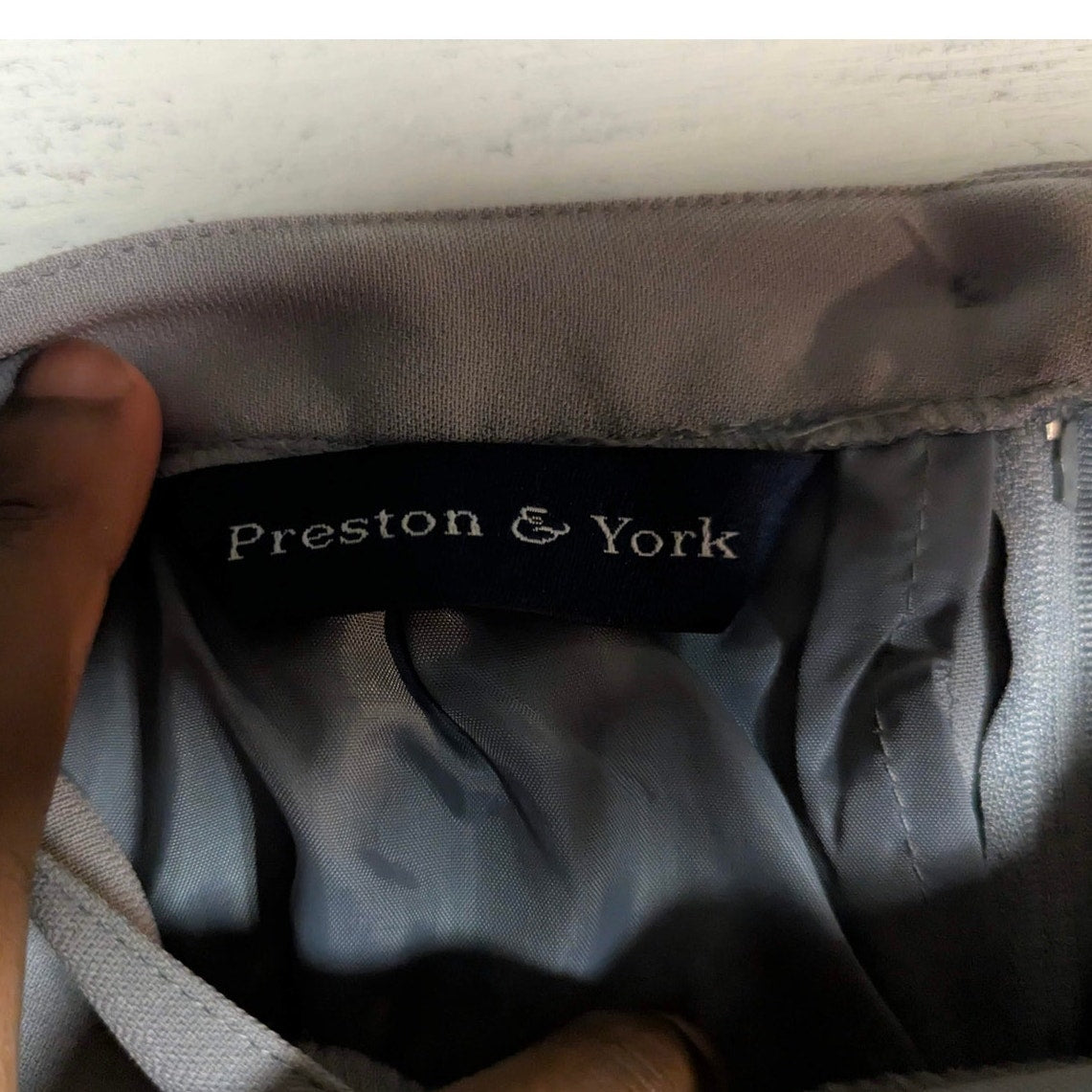 Vintage Preston & York Gray Lined Midi Pencil Skirt 4 Quiet Luxury 90s Vintage