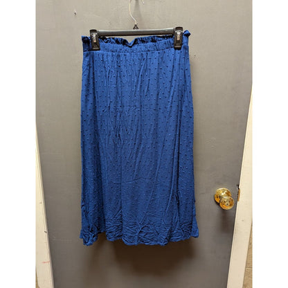 Gibson Swiss Dot  Midi Skirt Elastic Waist Small Front Button Up Peasant Casual