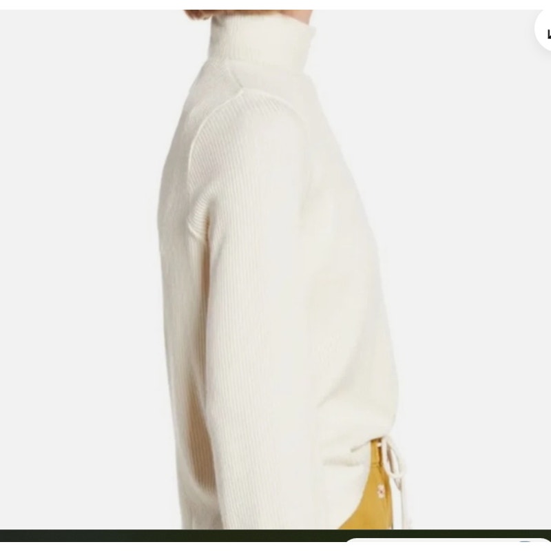 MADEWELL WOMEN'S ANTIQUE CREAM MOCK NECK BUBBLE-SLEEVE SWEATER TOP Sz XXS