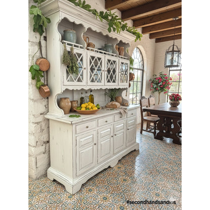 Secondhand Sandies: Mediterranean Dark Walnut Ethan Allen Buffet China Cabinet