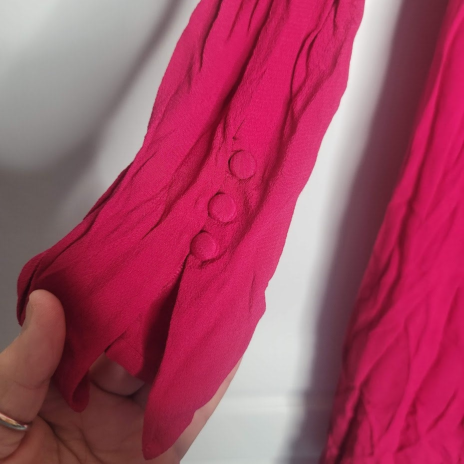 Chelsea28 Red Cerise Size Small Dress Long Sleeve VNeck Wrap NEW Career Evening