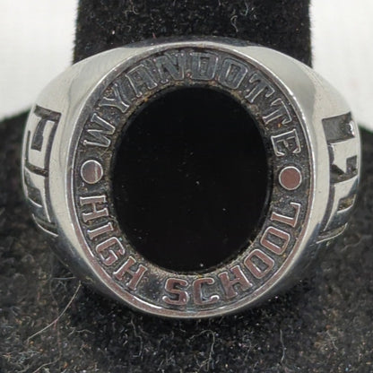 Vintage Wyandotte High School Class of 2001 Stainless Steel Ring No Stone