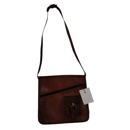 leather Purse bag crossbody camel front flap adjustable top handle Satchel