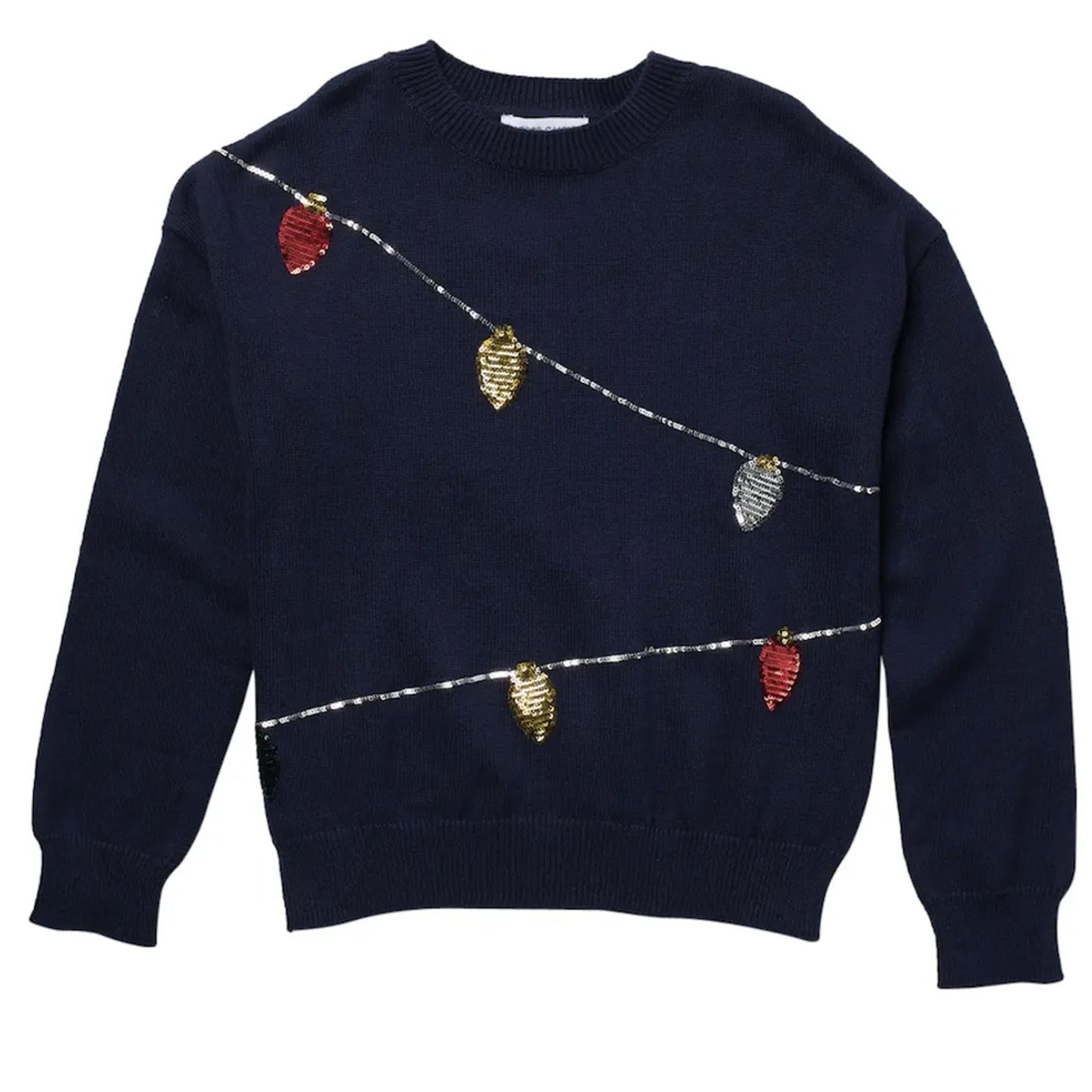 NWT Harper Canyon Girls Navy Lights Sweater Size small Christmas Holiday