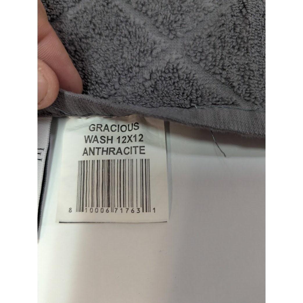 Enchante House Turkish Cotton Gracious Washcloth 12" x 12" Anthracite hand towel