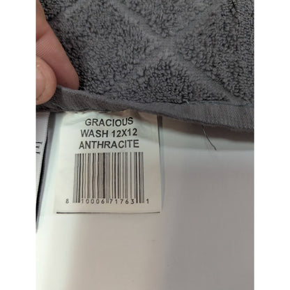 Enchante House Turkish Cotton Gracious Washcloth 12" x 12" Anthracite hand towel