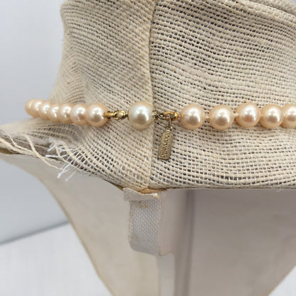 Vintage Marvella single strand faux pearls knotted 16"