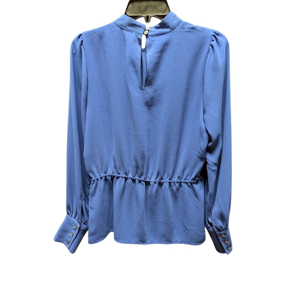 Halogen peasant Blouse Size Small Long sleeve mock neck fitted waist NEW career
