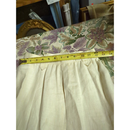 Vintage Liz Claiborne Cream Linen Full Circle Midi Skirt Petite 4 Prairie Boho
