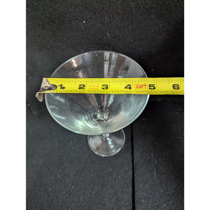Vintage Clear Glass Martini Cocktail Glasses - Pair Classic Lot of 2