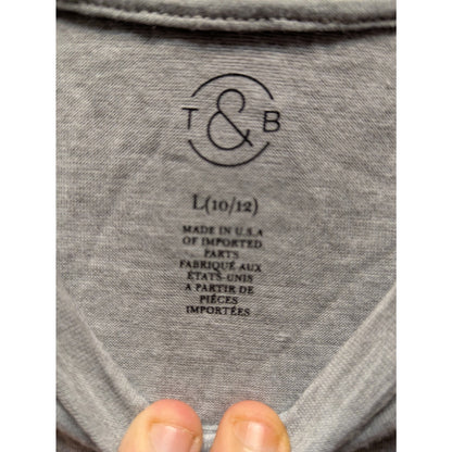 Treasure & Bond Gray "VOTE" Graphic Short Sleeve T-Shirt Large (Juniors 10-12)