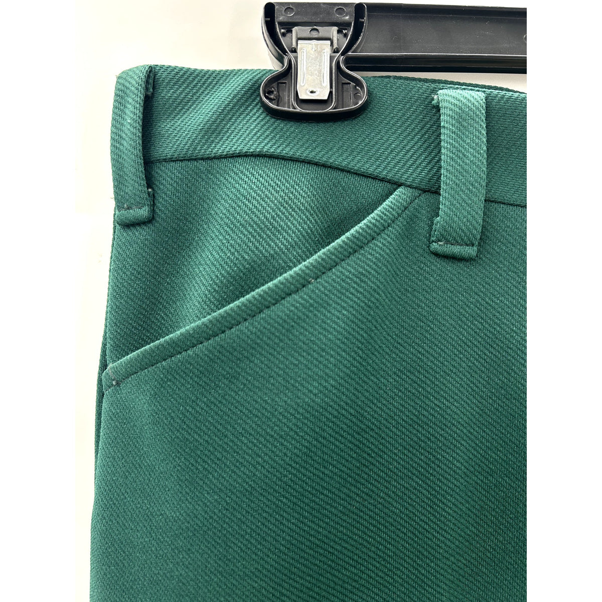 Vintage Polyester Slacks Trousers Forrest Green Dress Pant Straight Leg W33"