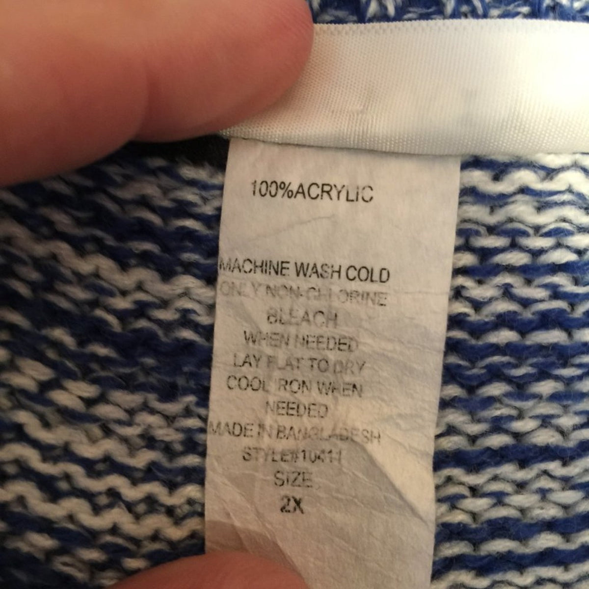 LOVE CRAZY Sweater Dress Scoop Neck Striped Short Sleeve Blue/White Size 2X