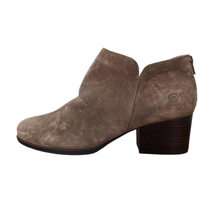 Born Shoes Womens 11M Leather Ankle Boots Scuffed Leather High Heel Brown NWOT