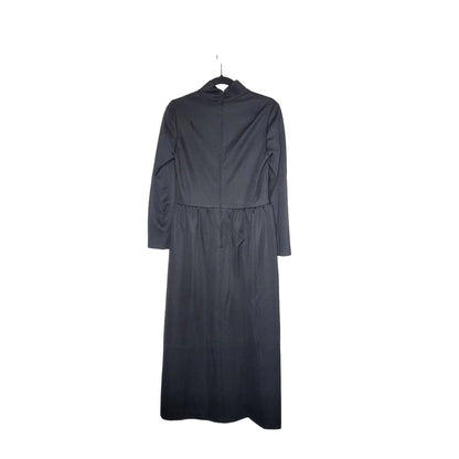 Alison Ayres Original Vintage Black Maxi Polyester Long Sleeve Modesty 1970s