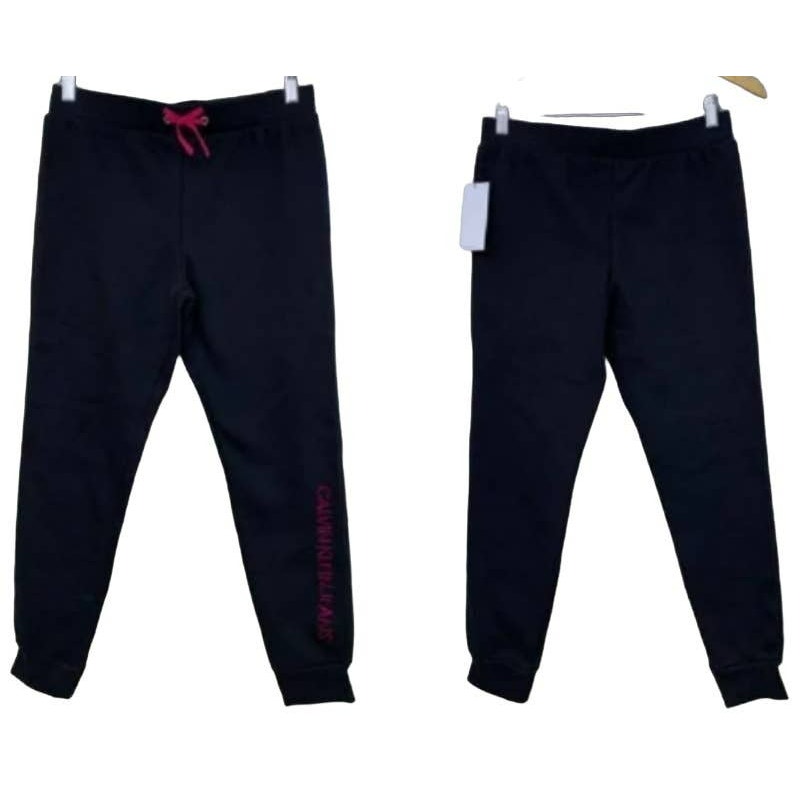 Calvin Klein Jeans Girls Fleece Jogger Sweatpants Large 12/14 Black NWT Sequins