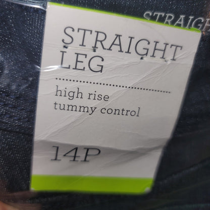 Style & Co Denim Mid Rise Straight Leg Jeans Zip & Button Fly BLUE 14P