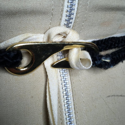 Vintage Black Rope Braided Belt Rope Knot Pearlescent shell Stone Small/Medium