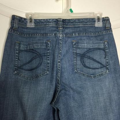 Chico's Strength Leg Jeans Mid Rise Medium Wash Denim Blue Size 1 Reg