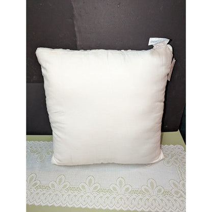 Hotel Collection Geometric Embroidered 100% Linen 22" Decorative Pillow - White