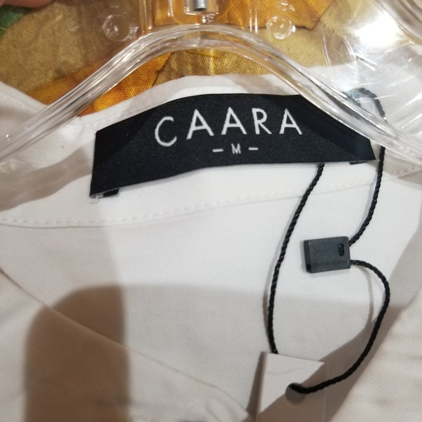 Caara Tunic Dress Long Sleeve V-Neck Cotton Button Cuff White Medium LAGENLOOK