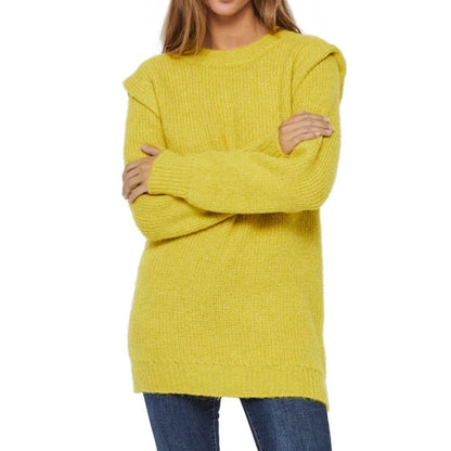 Vero Moda NWT Daisy Wide Shoulder Sweater In Celery size Medium yellow