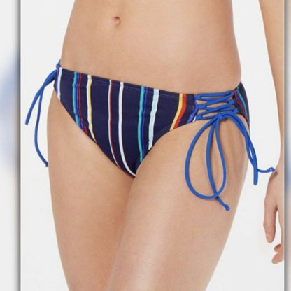 Hula Honey Stripped Side Tie Bikini Bottom Size Medium